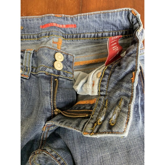 Women's/juniors Vigoss Denim Capri Size 1 Medium Blue wash Button flap pockets - Picture 9 of 11